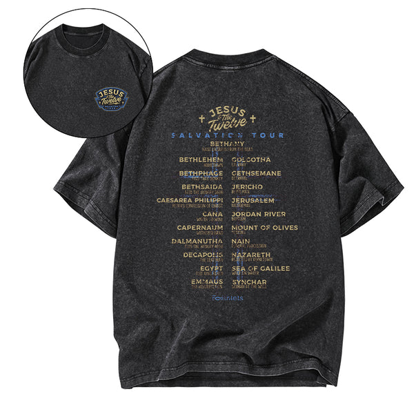 Jesus Salvation Tour Chrsitian Washed T-Shirt
