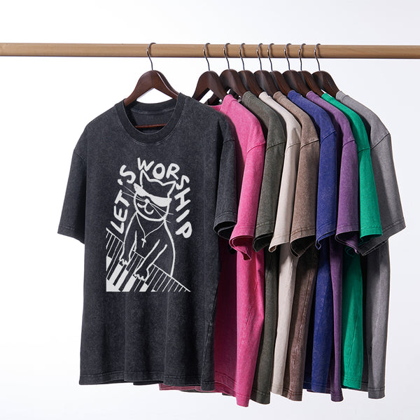 Let's Worship Christian Washed T-Shirt