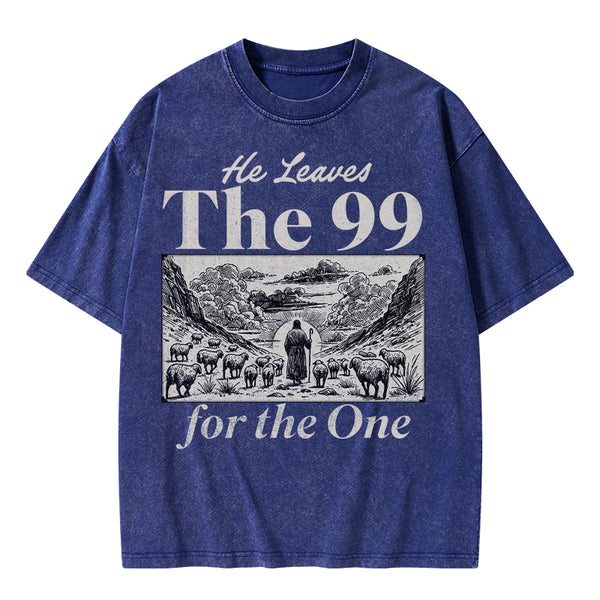 He Leave The 99 Christian Washed T-Shirt
