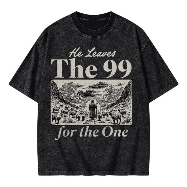 He Leave The 99 Christian Washed T-Shirt