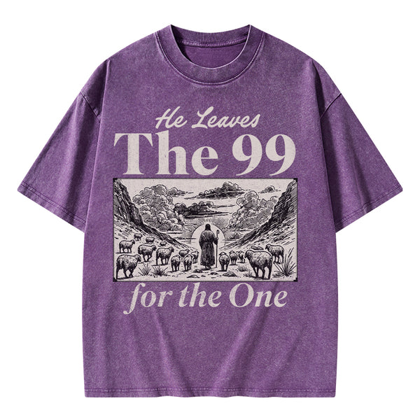 He Leave The 99 Christian Washed T-Shirt
