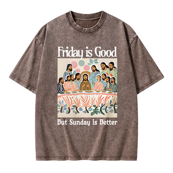Friday Is Good Christian Washed T-Shirt