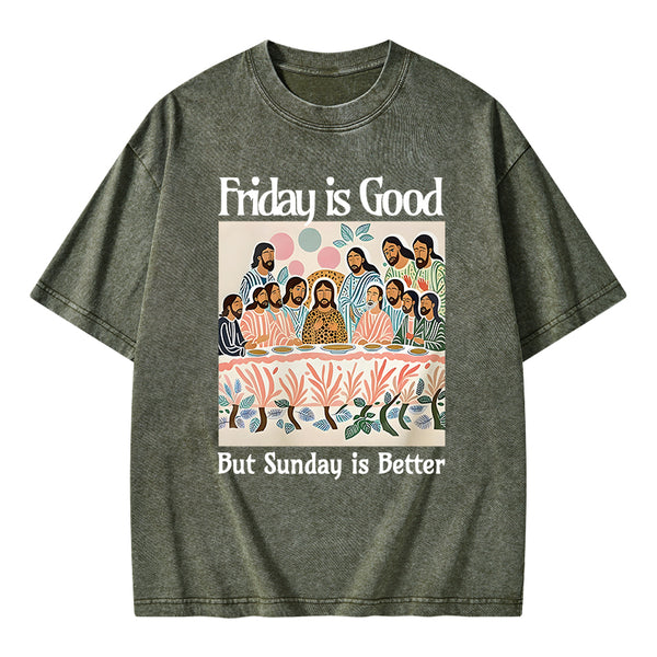 Friday Is Good Christian Washed T-Shirt