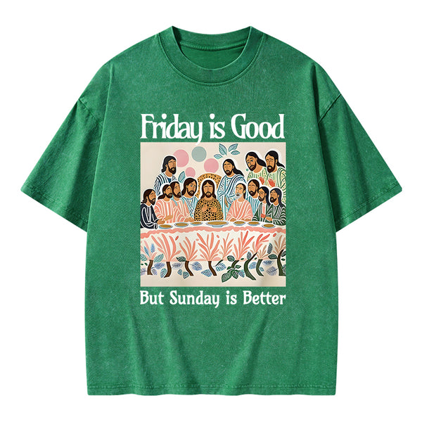 Friday Is Good Christian Washed T-Shirt