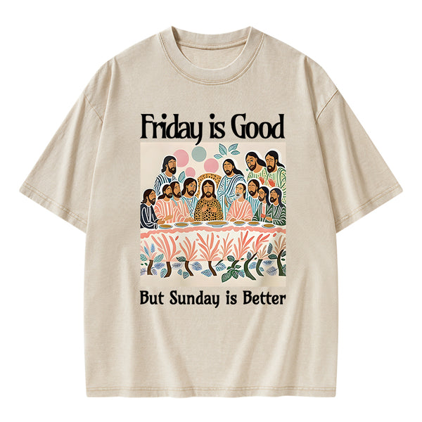 Friday Is Good Christian Washed T-Shirt