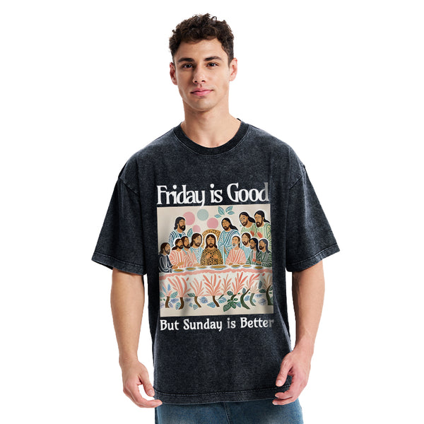 Friday Is Good Christian Washed T-Shirt