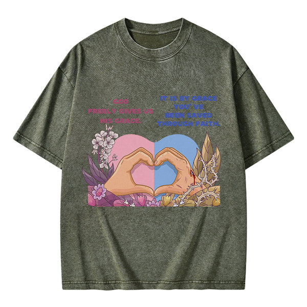 God's Grace Christian Washed T-Shirt