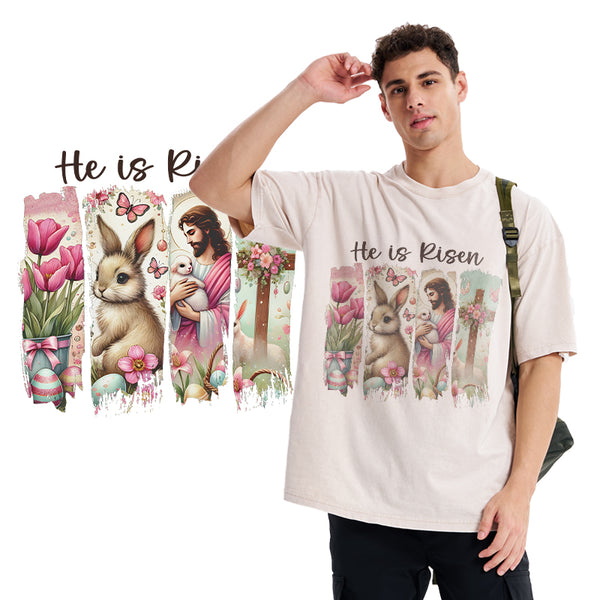 He Is Risen Christian Washed T-Shirt