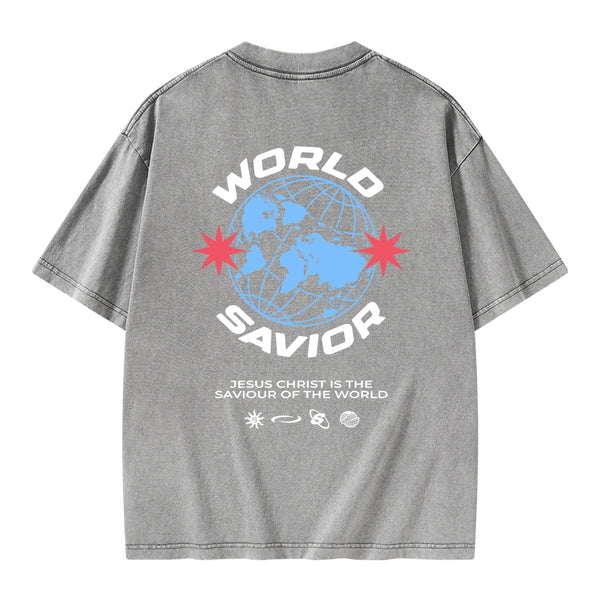 World Savior Christian Washed T-Shirt