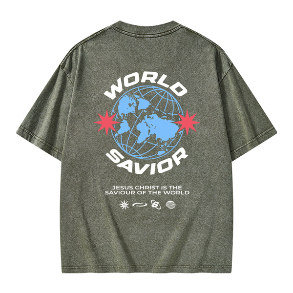 World Savior Christian Washed T-Shirt
