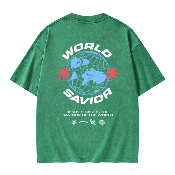 World Savior Christian Washed T-Shirt