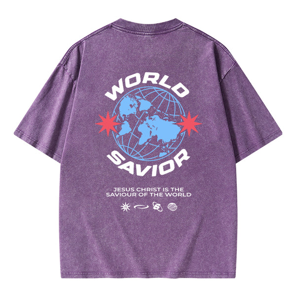 World Savior Christian Washed T-Shirt