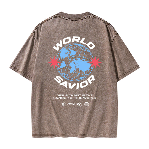 World Savior Christian Washed T-Shirt