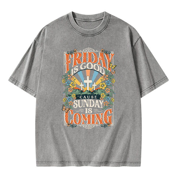 Friday Is Good Chrsitian Washed T-Shirt