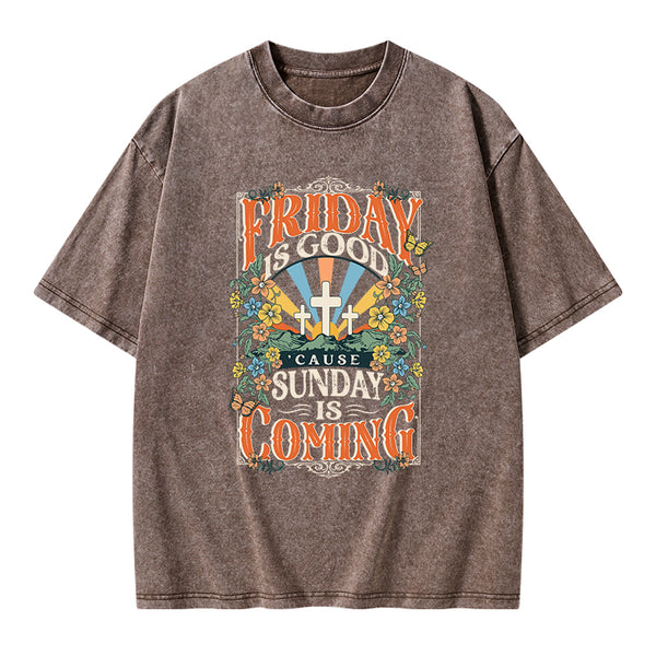 Friday Is Good Chrsitian Washed T-Shirt