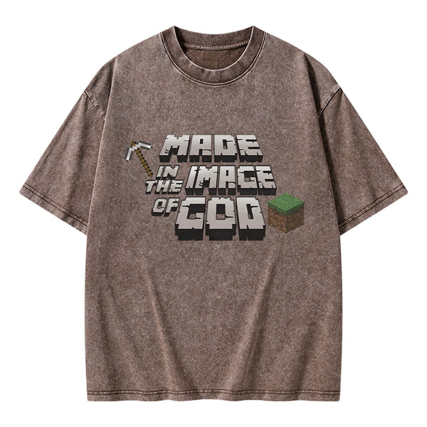 Made In The Image Of God Christian Washed T-Shirt