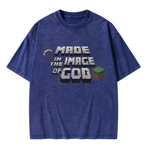 Made In The Image Of God Christian Washed T-Shirt