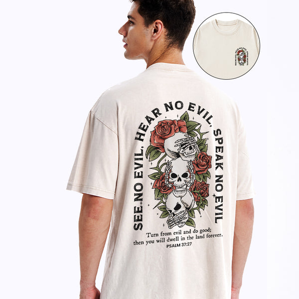 GC-WTS1713 Turn From Evil And Do Good Christian Washed T-Shirt