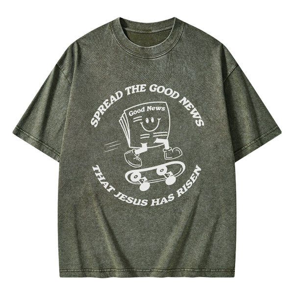 Spread The Good News Christian Washed T-Shirt
