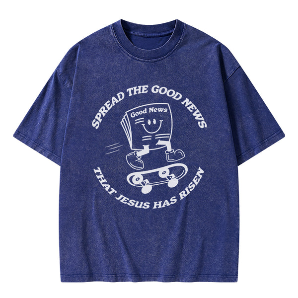 Spread The Good News Christian Washed T-Shirt