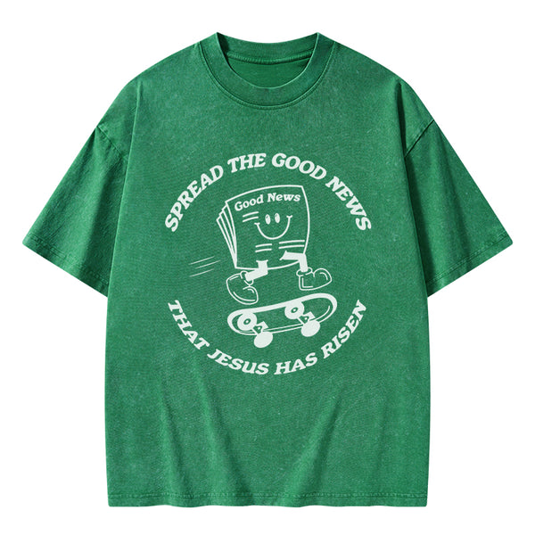 Spread The Good News Christian Washed T-Shirt