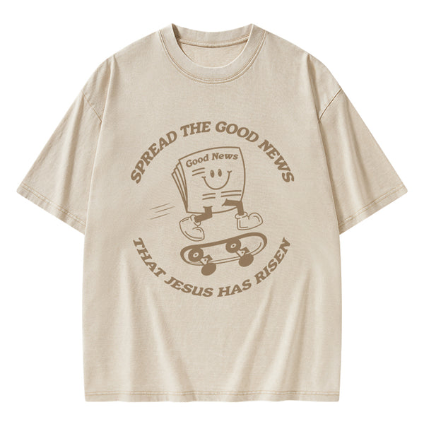 Spread The Good News Christian Washed T-Shirt