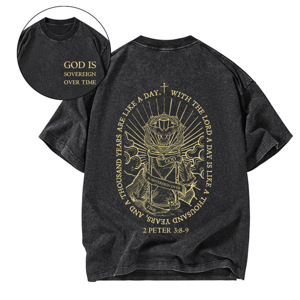 God Is Sovereign Over Time Christian Washed T-Shirt