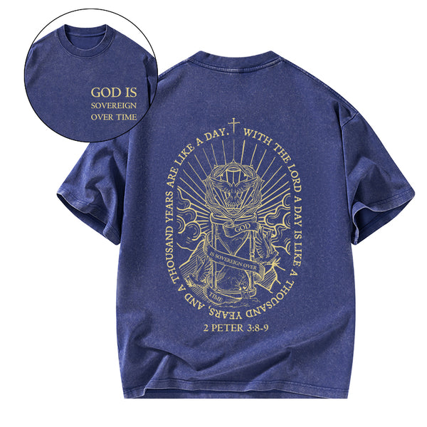 God Is Sovereign Over Time Christian Washed T-Shirt