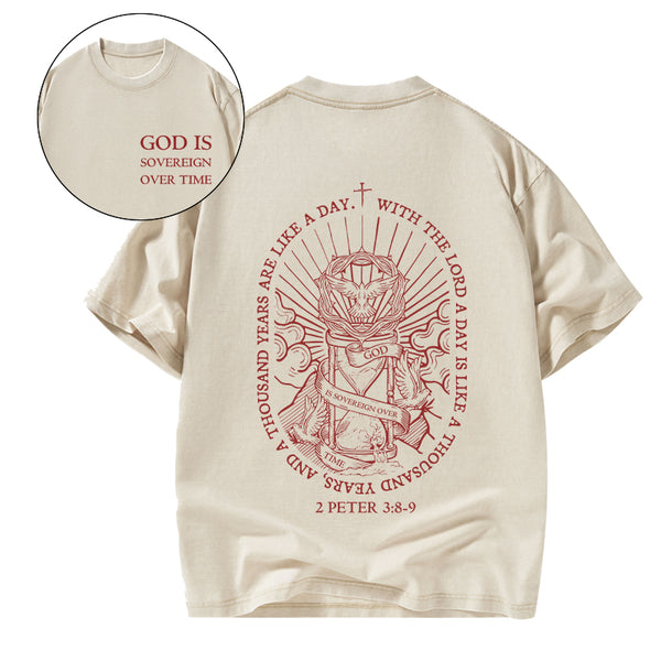 God Is Sovereign Over Time Christian Washed T-Shirt