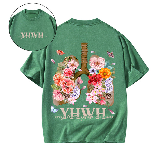 Every Breath Speaks His Name Christian Washed T-Shirt