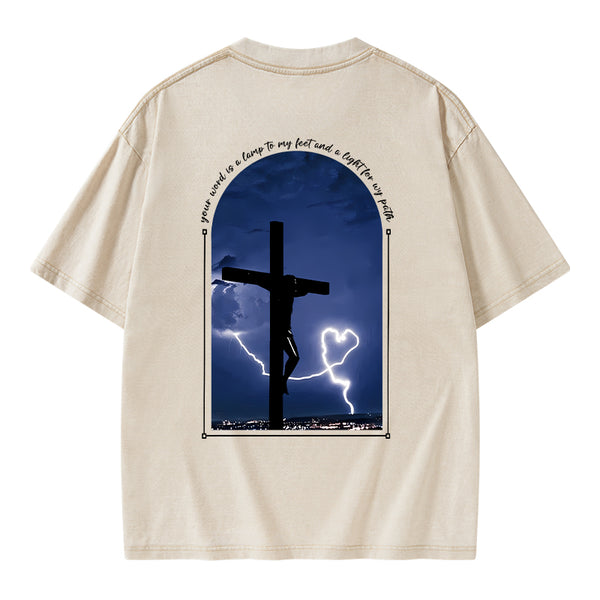 God Word Is A Light For My Path Christian Washed T-Shirt