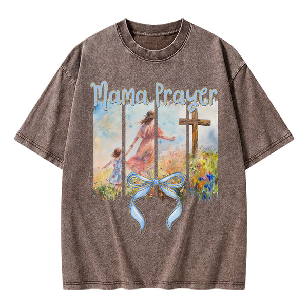 Mama Prayer Christian Washed T-Shirt