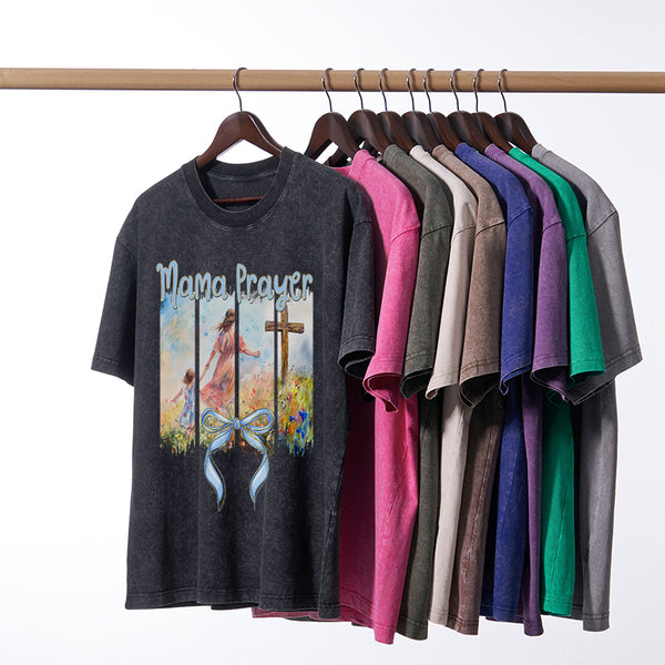 Mama Prayer Christian Washed T-Shirt