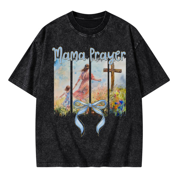 Mama Prayer Christian Washed T-Shirt