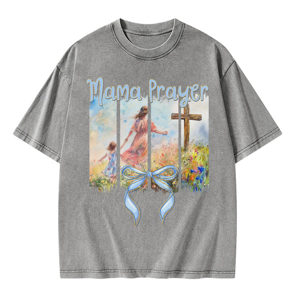 Mama Prayer Christian Washed T-Shirt