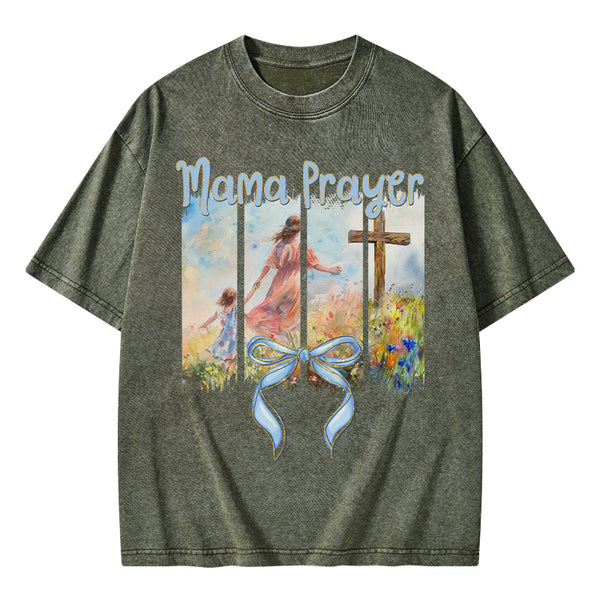 Mama Prayer Christian Washed T-Shirt