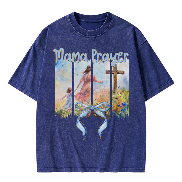 Mama Prayer Christian Washed T-Shirt