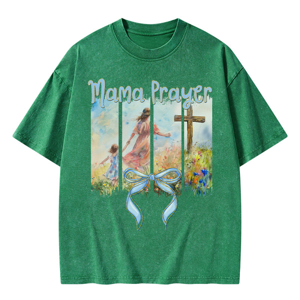 Mama Prayer Christian Washed T-Shirt