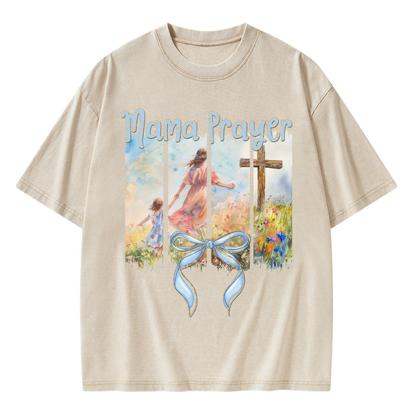 Mama Prayer Christian Washed T-Shirt