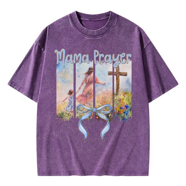 Mama Prayer Christian Washed T-Shirt