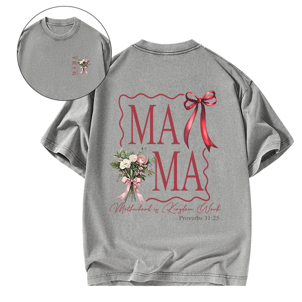 Motherhood Is Kingdom Work Christian Washed T-Shirt