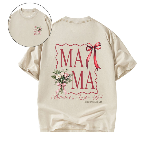 Motherhood Is Kingdom Work Christian Washed T-Shirt