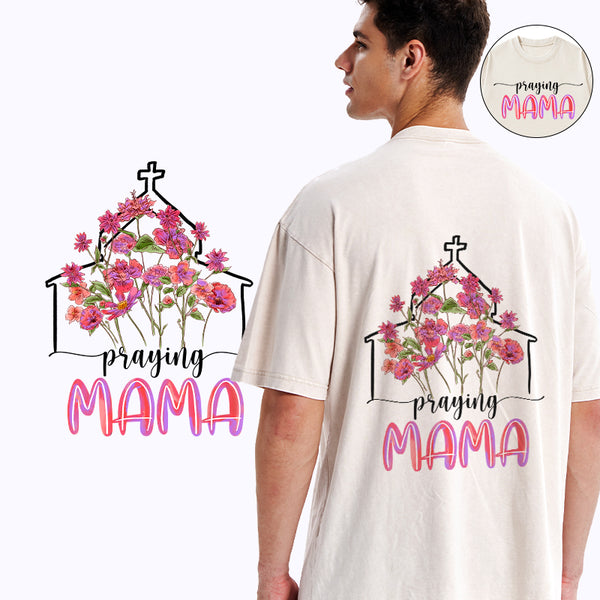 Praying Mom Christian Washed T-Shirt