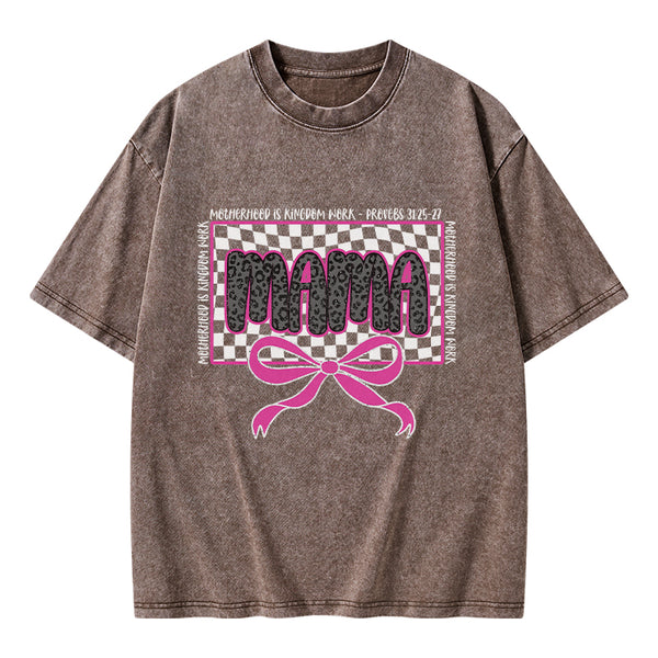 MotherHood Is Kingdom Work Christian Washed T-Shirt