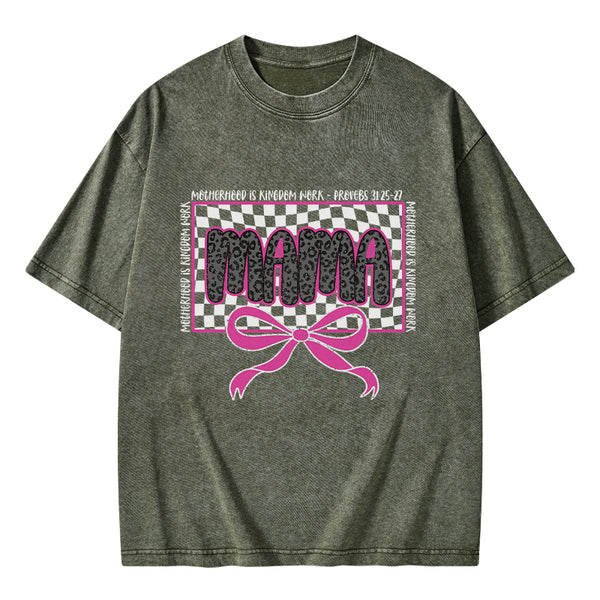 MotherHood Is Kingdom Work Christian Washed T-Shirt
