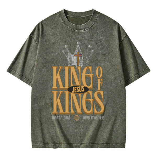 Jesus Is King Christian Washed T-Shirt