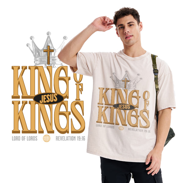 Jesus Is King Christian Washed T-Shirt