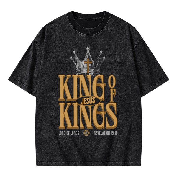 Jesus Is King Christian Washed T-Shirt