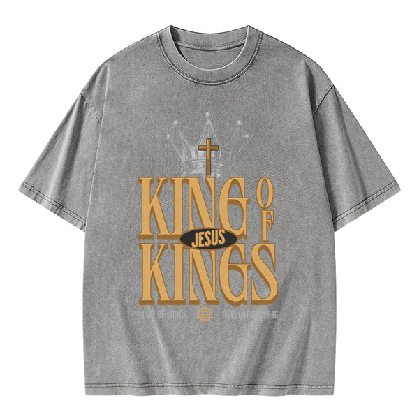 Jesus Is King Christian Washed T-Shirt