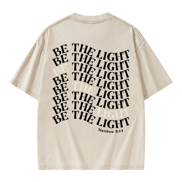 Be The Light Christian Washed T-Shrit